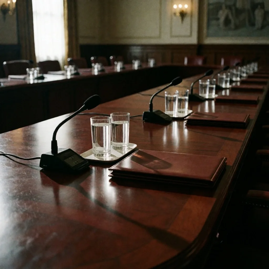 Mesa de conferencia diplomática