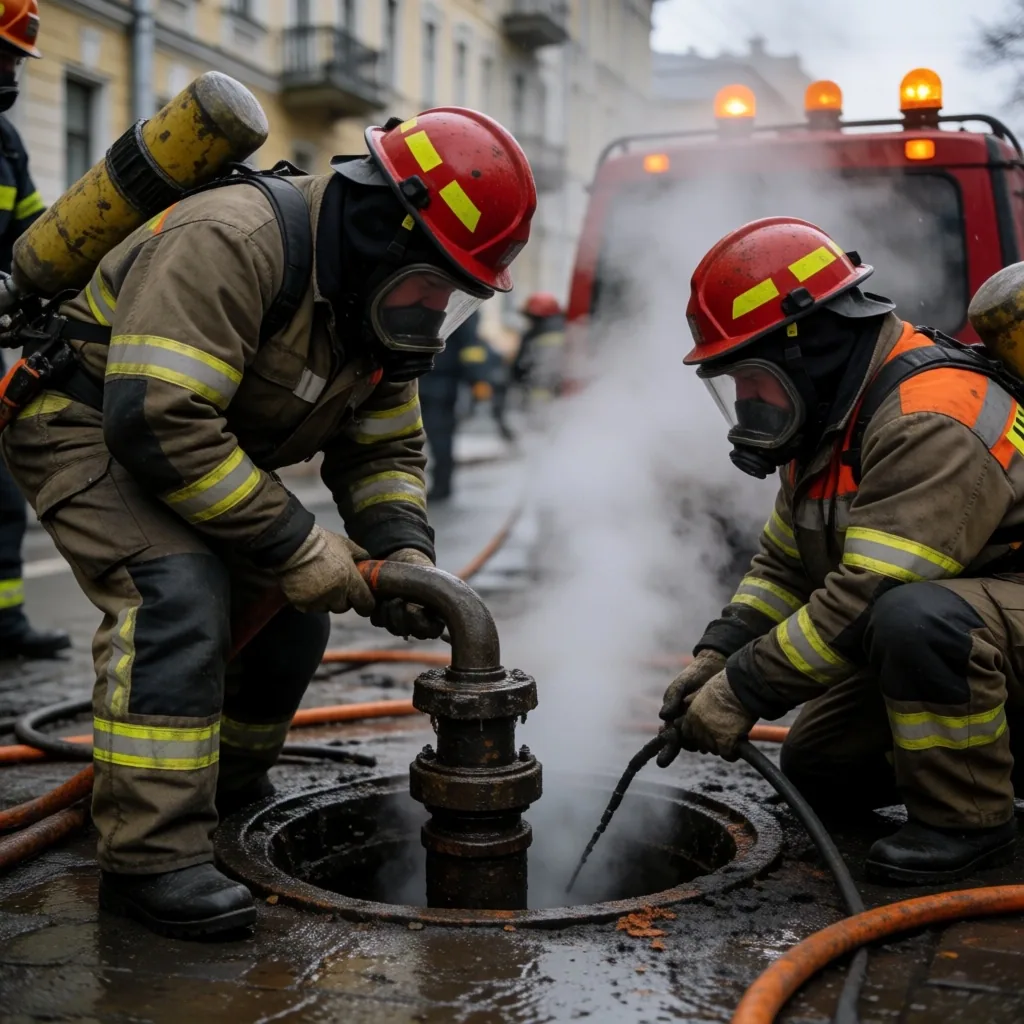 Brigadas técnicas trabajando en restauración de servicios básicos en Kyiv