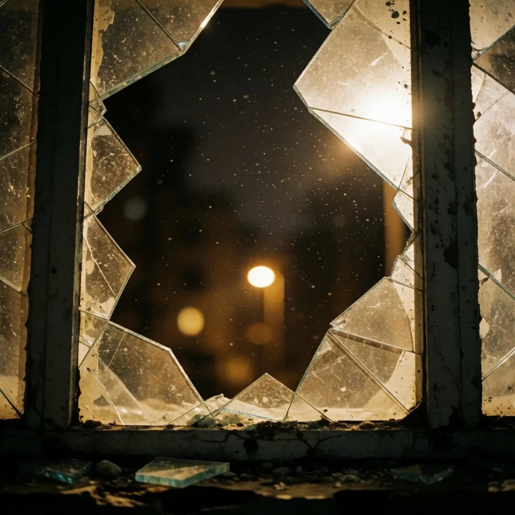 Daños en ventana de apartamento en edificio residencial de Kyiv