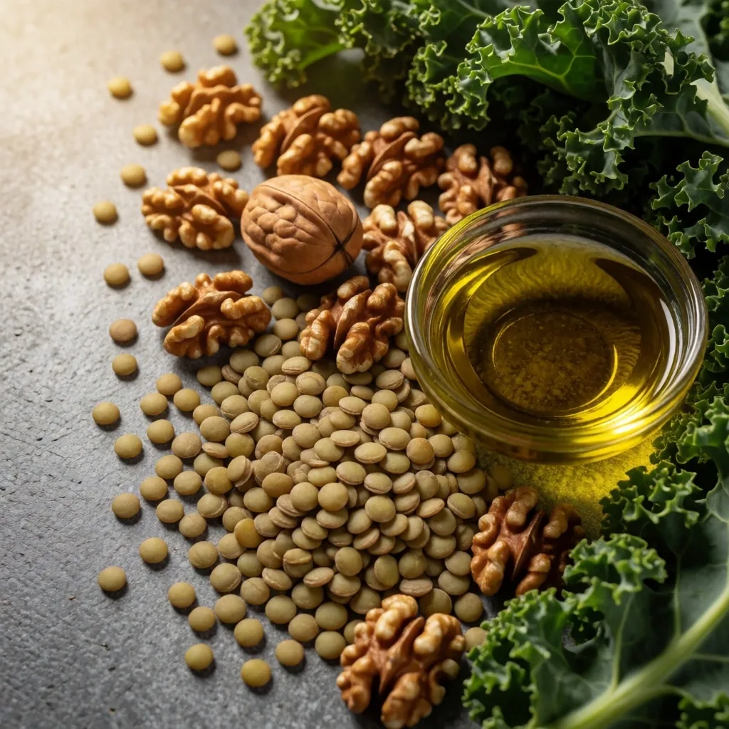 Alimentos integrales sobre superficie de concreto