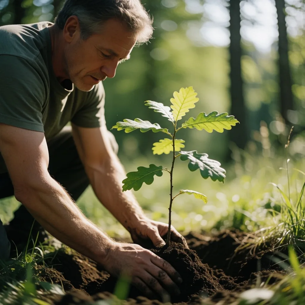 Reforestación con árboles jóvenes