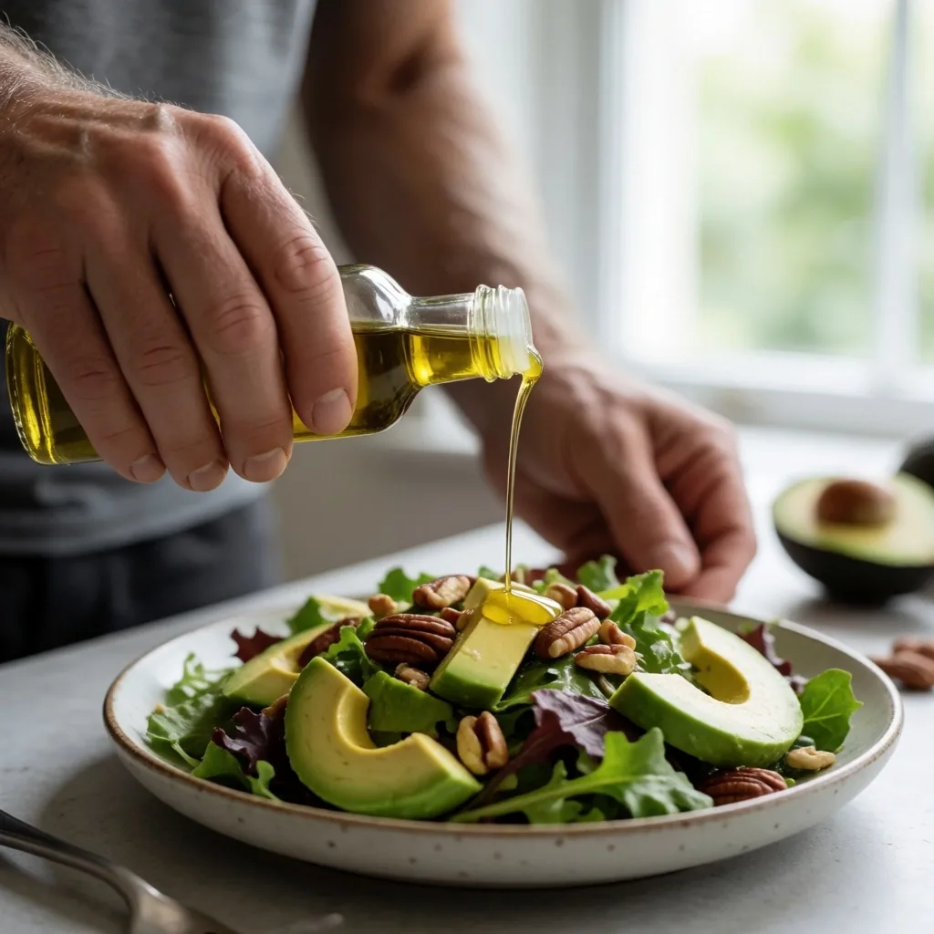 Frutos secos, semillas, aguacate y aceite de oliva