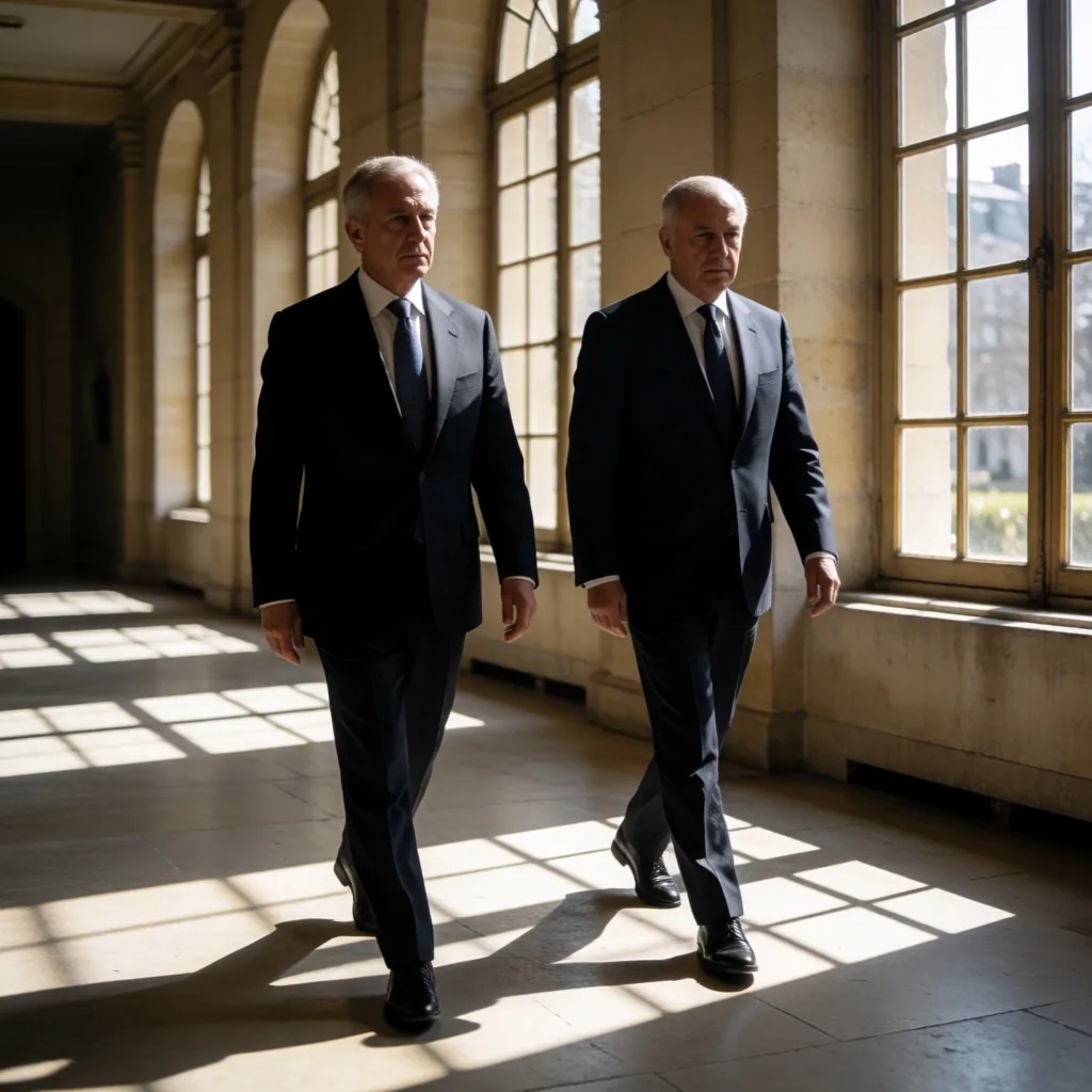 Apretón de manos entre diplomáticos durante una reunión bilateral